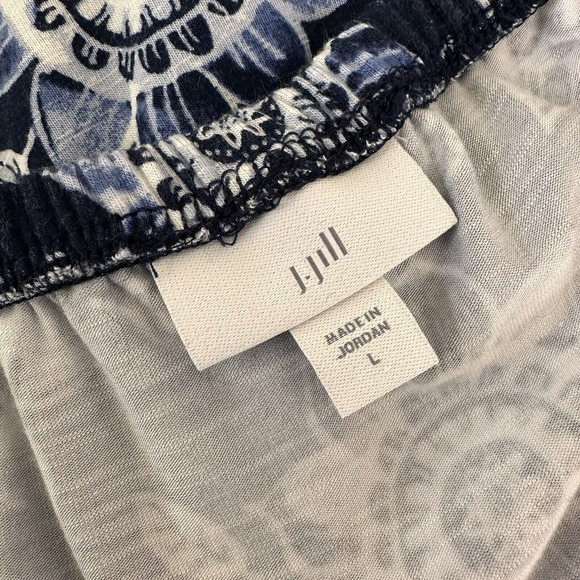 J.Jill Ocean Breeze Tiered Knit Jersey Ruffle Dress Size LARGE Womens - Picture 7 of 7